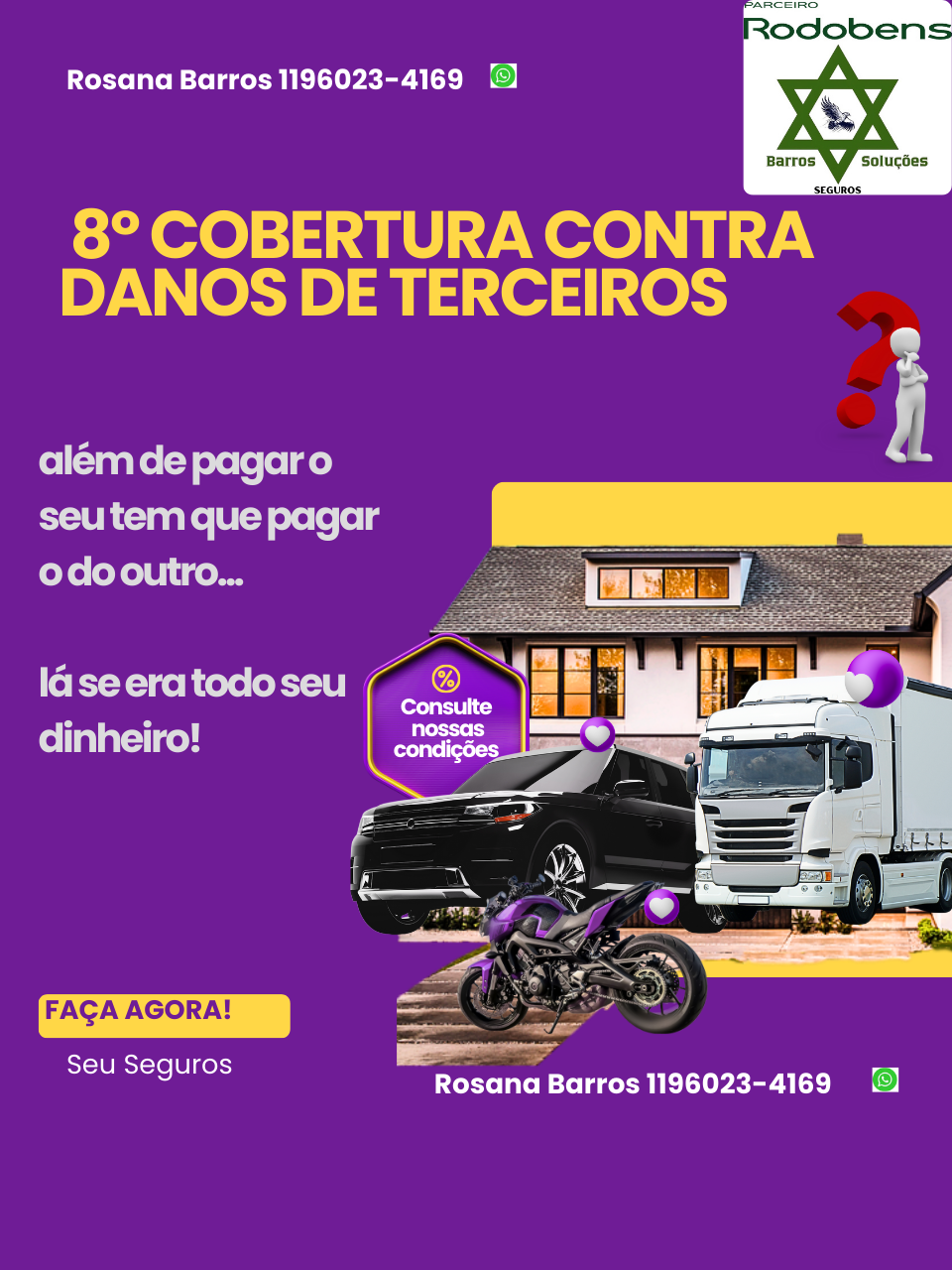 não tem dinheiro pra arrumar o seu e ainda precisa arrumar o carro do terceiro... ta  na mão!