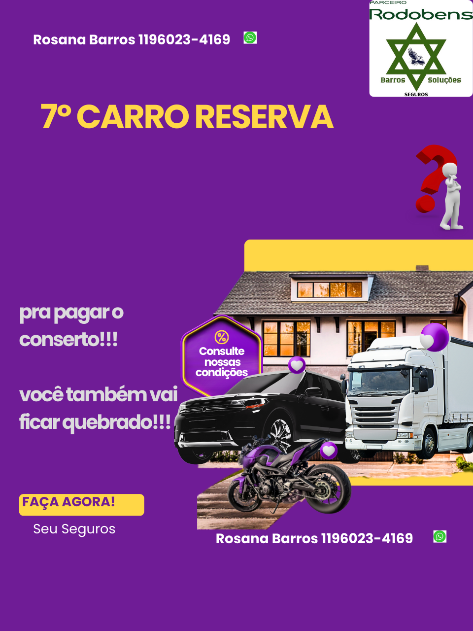 não fique na mão, liberamos o carro reserva pra voce continuar seu dia a dia